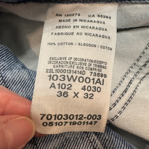 Wrangler Riggs Workwear‎ Men Jeans 35x32 Blue Denim Carpenter Utility READ - Picture 4 of 10